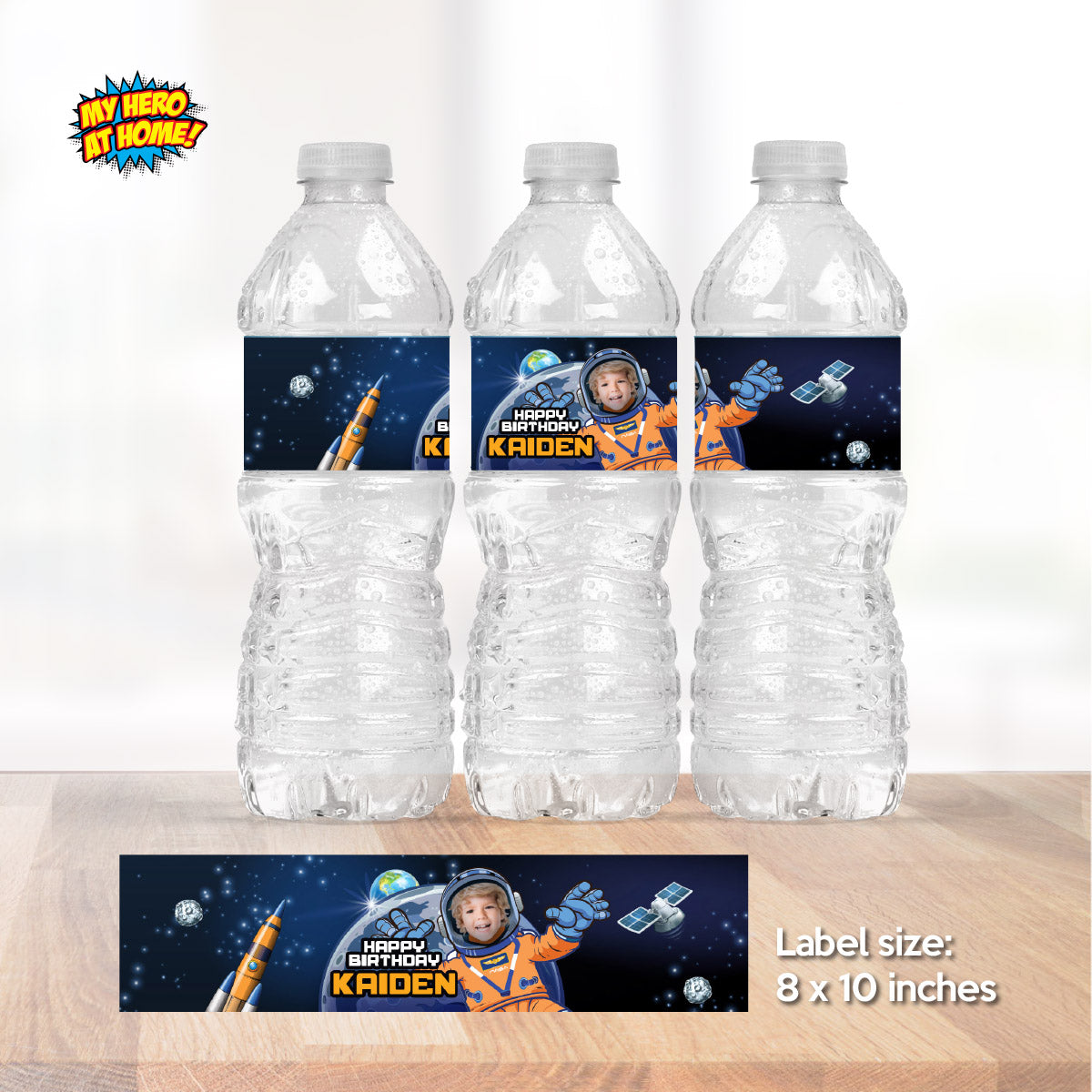 Astronaut Water And Juices Labels with Photo, Astronauts Hydration Station (Digital). 2438WJ