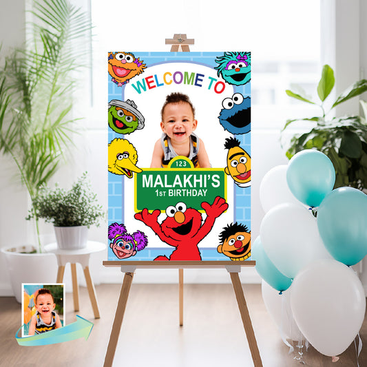 Welcome Sign for a Sesame Street Birthday with Kid as the Star. 2447WS2