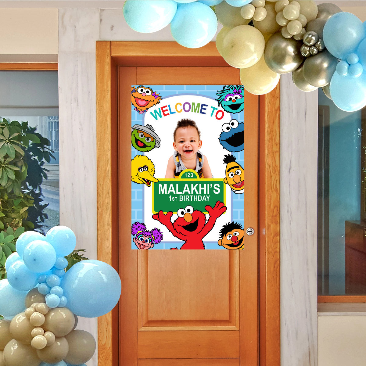 Welcome Sign for a Sesame Street Birthday with Kid as the Star. 2447WS2