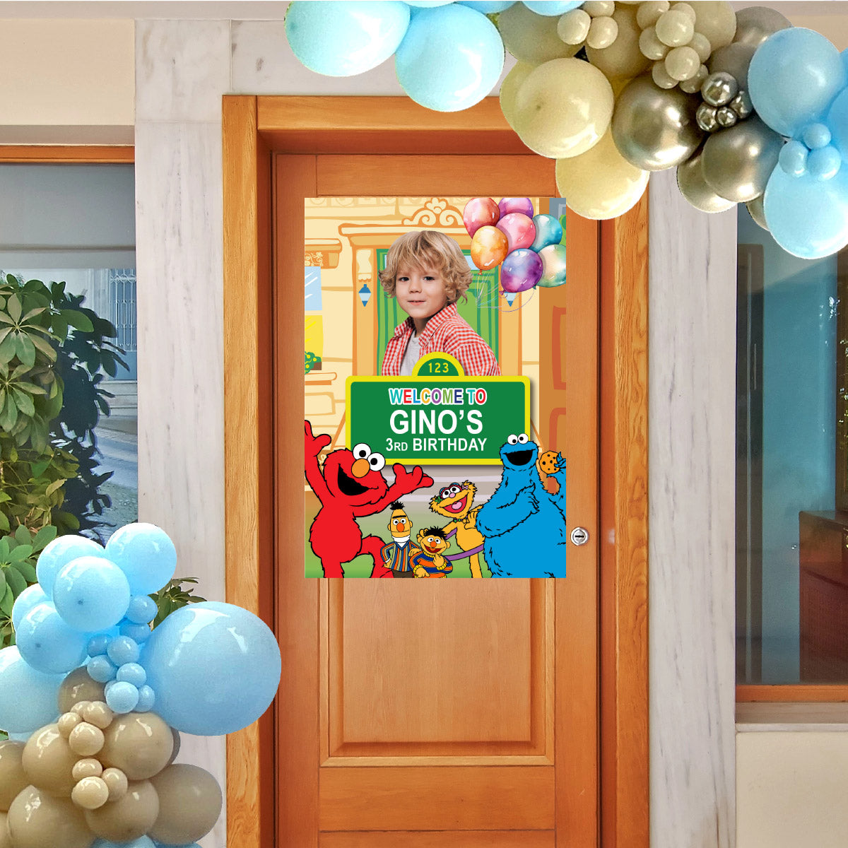 Custom Sesame St Welcome Sign Featuring Birthday Child as the Star. 2447WS4