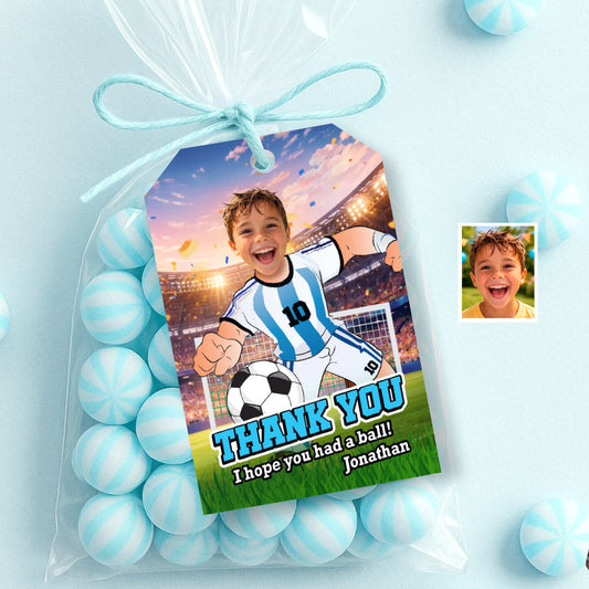 Futbol Argentina thank you with child as the MVP, Soccer Messi favors tags. 2456TY1