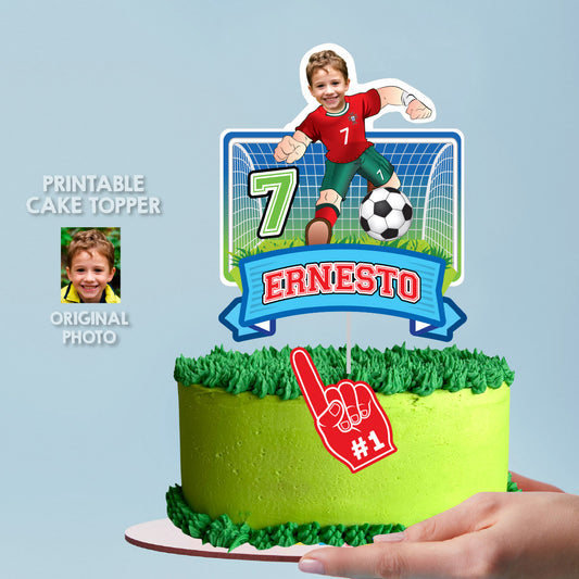 Ronaldo Cake topper featuring birthday boy in Portugal Team uniform. 2457CT2