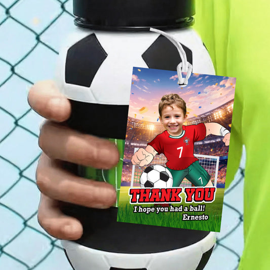 Futbol Portugal thank you with child as the MVP, Soccer Ronaldo favors tags. 2457TY1