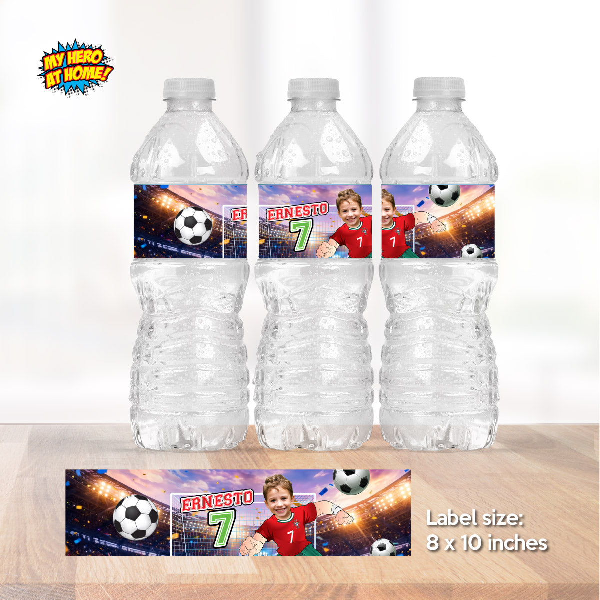Soccer Ronaldo water wrappers with your photo, Ronaldo Capri Sun labels. 2457WJ