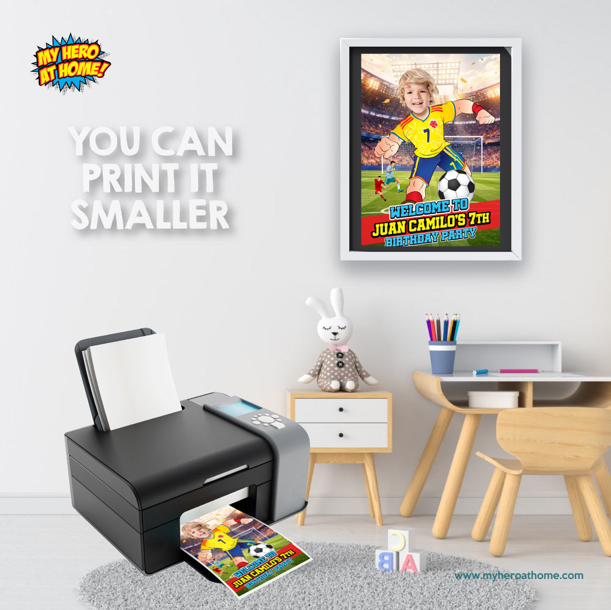 Personalized with child as his favorite Colombian Player : Welcome to my Futbol Party Sign. 2458WS1