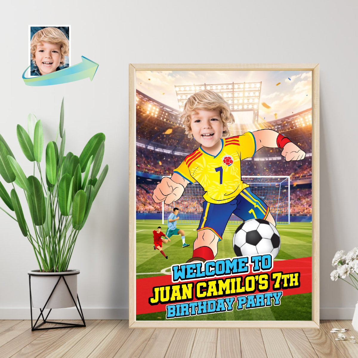 Personalized with child as his favorite Colombian Player : Welcome to my Futbol Party Sign. 2458WS1