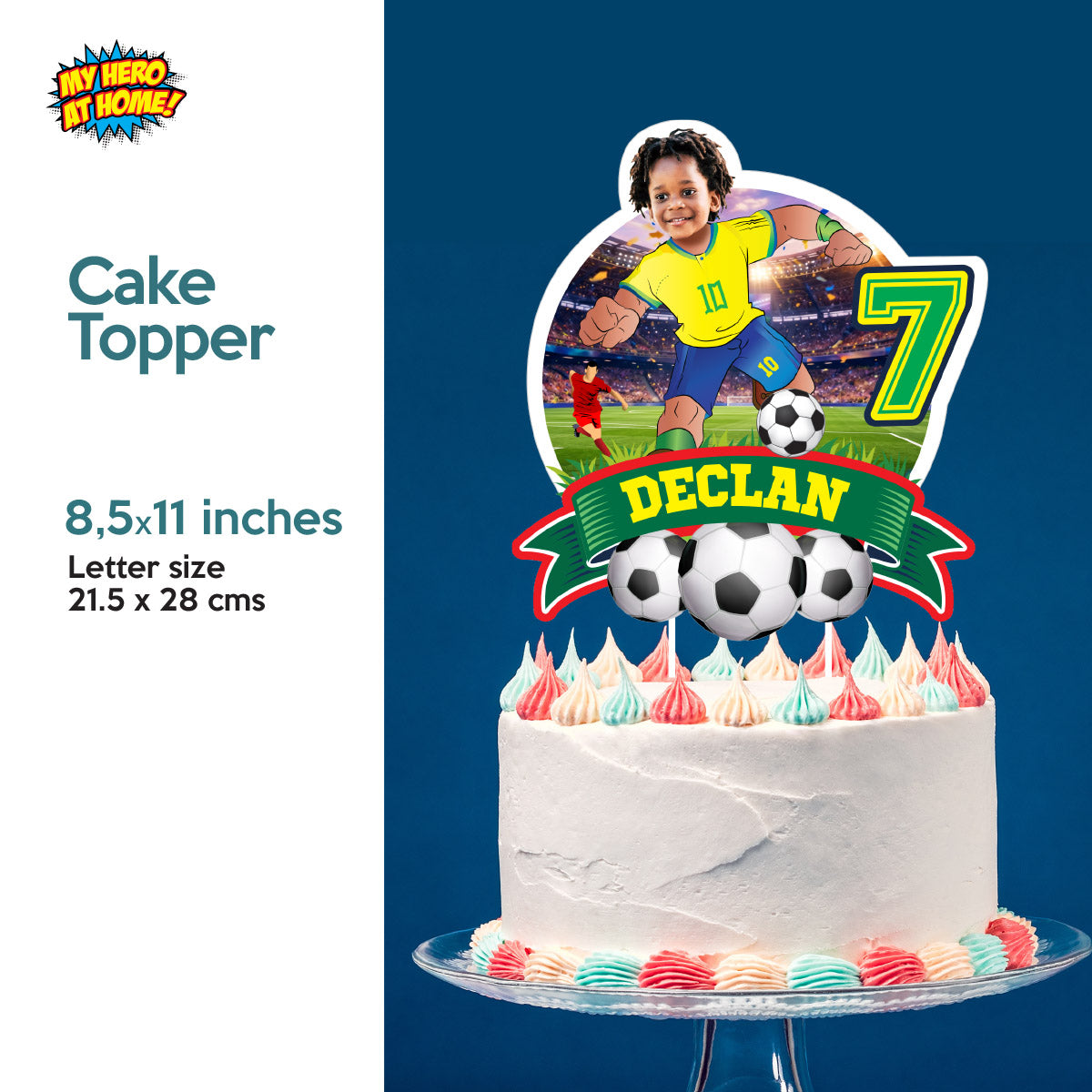 Brazil Soccer Themed Birthday Party Bundle with kid as the star player. 2459B2