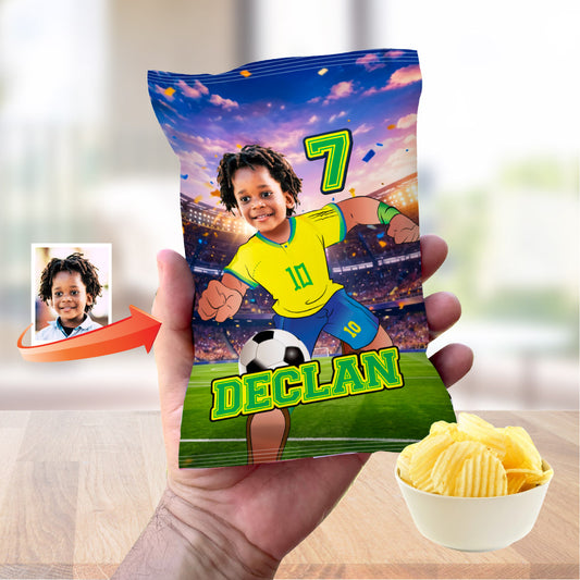 Brazil Soccer Player snacks bags labels, Chip Bags with Brazil player. 2459CB