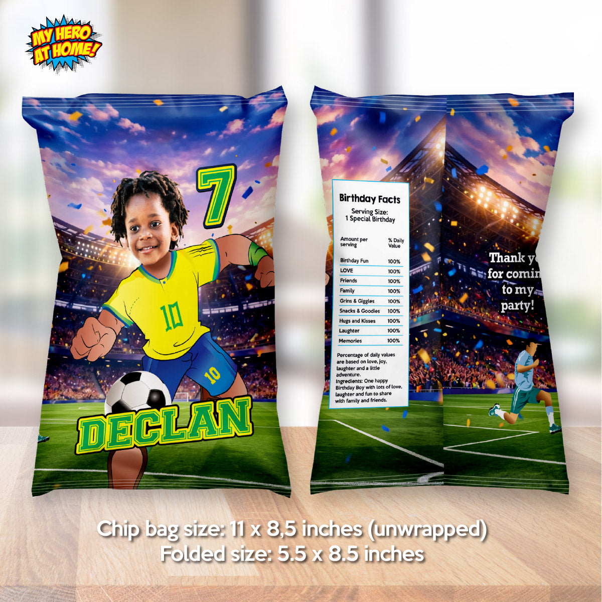 Brazil Soccer Player snacks bags labels, Chip Bags with Brazil player. 2459CB