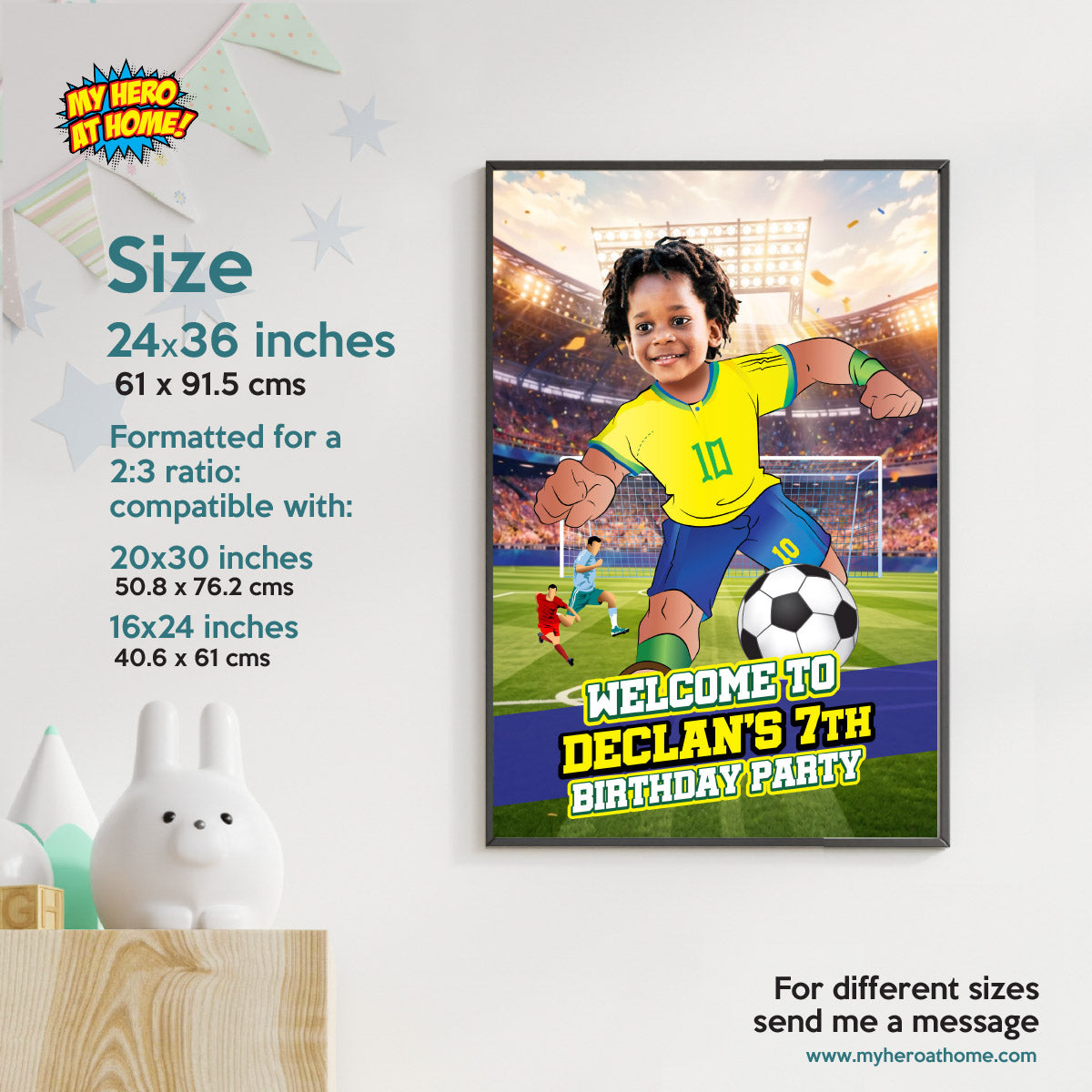 Personalized with kid as his favorite Brazilian Player: Welcome to my Soccer Party Sign. 2459WS1