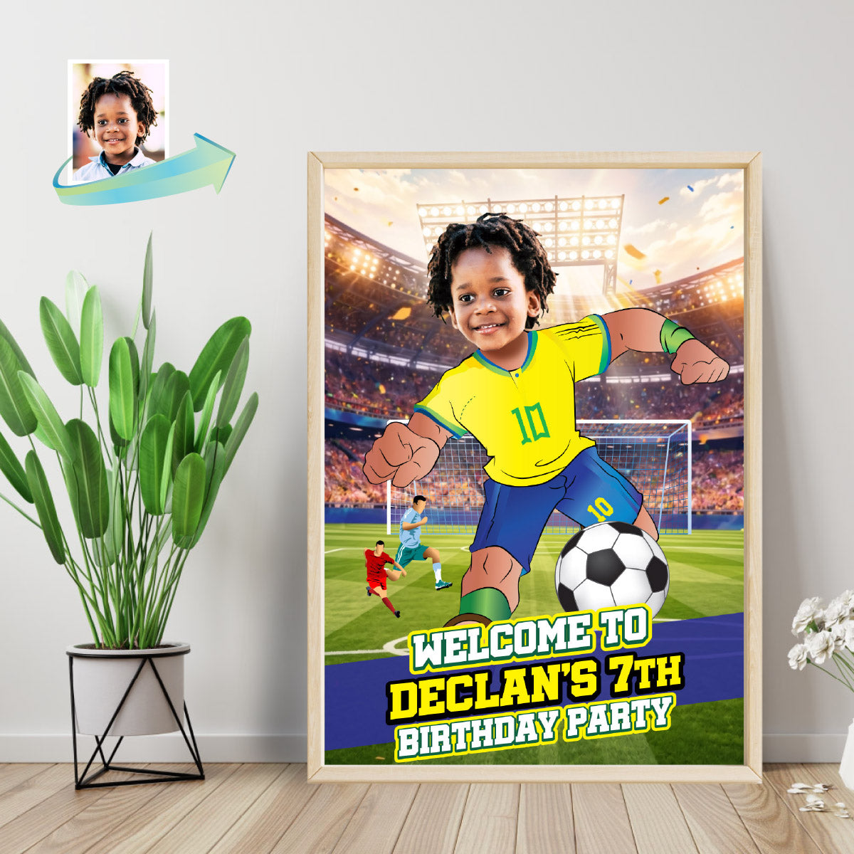 Personalized with kid as his favorite Brazilian Player: Welcome to my Soccer Party Sign. 2459WS1