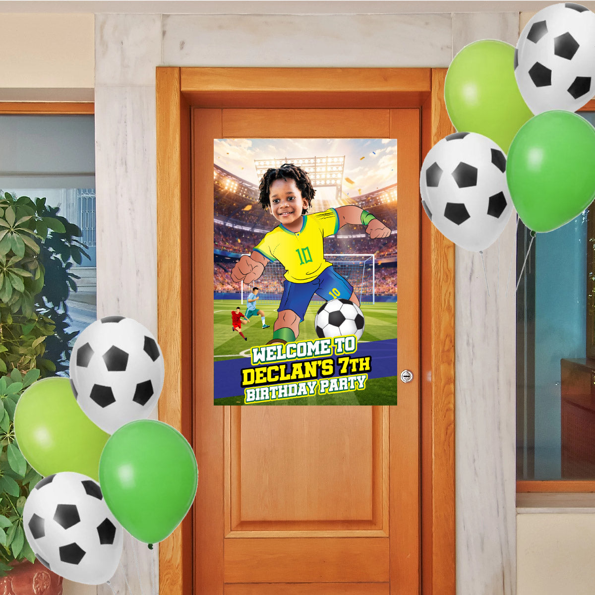 Personalized with kid as his favorite Brazilian Player: Welcome to my Soccer Party Sign. 2459WS1