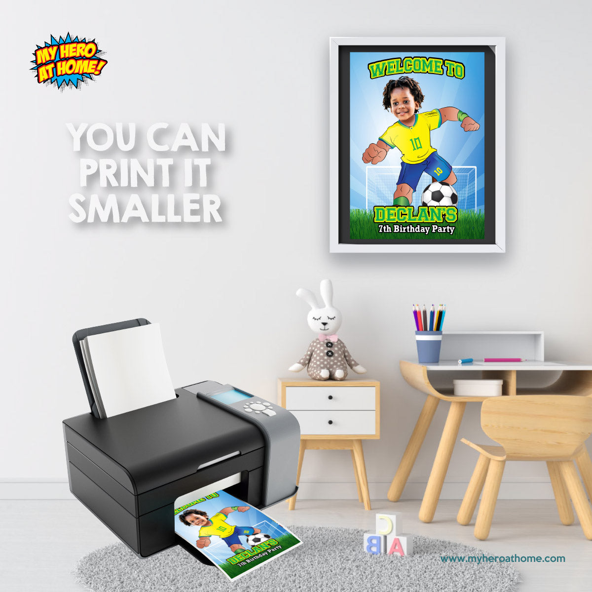 Welcome to my Soccer Birthday Party Sign with child as favorite Brazilian Player. 2459WS3