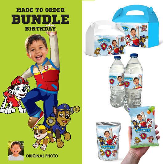 Matching Paw Patrol Party Favors Bundle with Birthday kid as Ryder. 2461B3