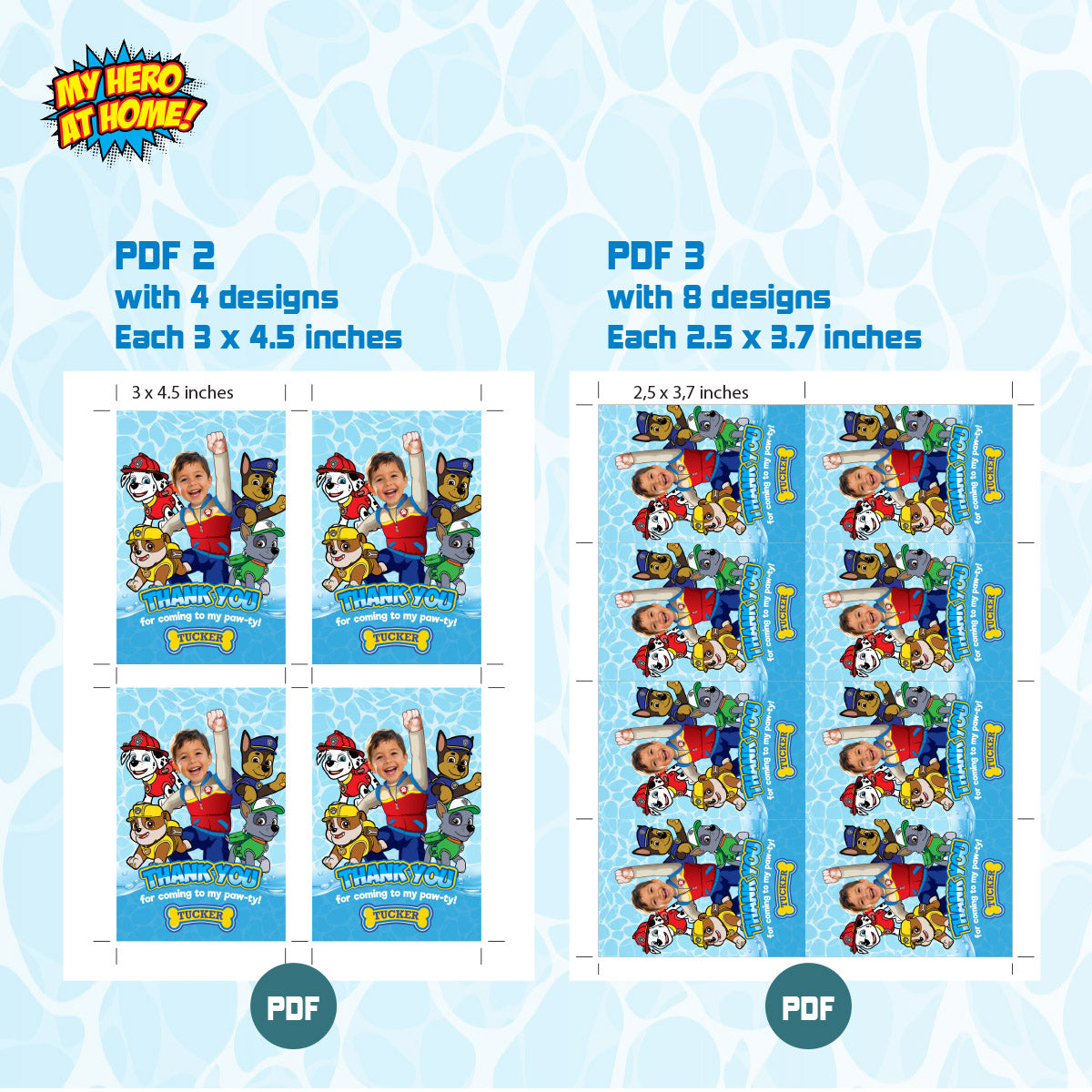 Personalized Thank You for coming to my Pool Party tag with child as the star. 2462TY1