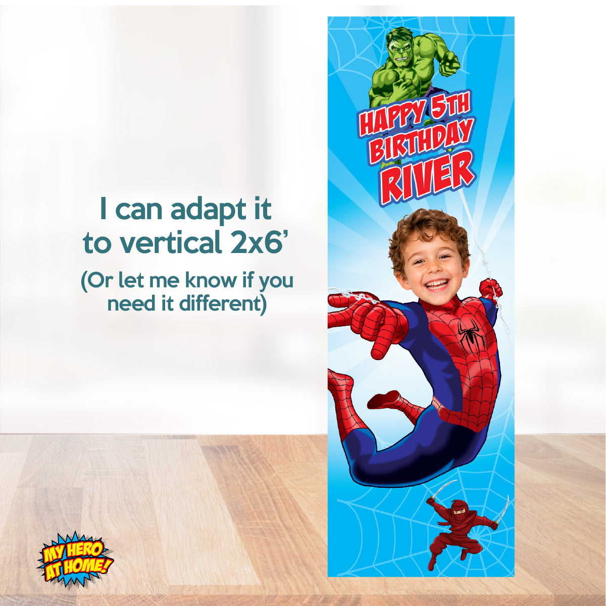 Spider-Man Brand New Day Birthday Horizontal Banner with Child as the Star. 2492BBH2