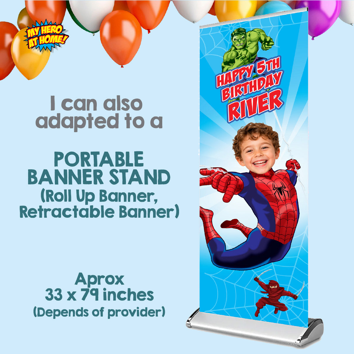 Spider-Man Brand New Day Vertical Banner with Birthday Child as Spidey. 2492BBV2