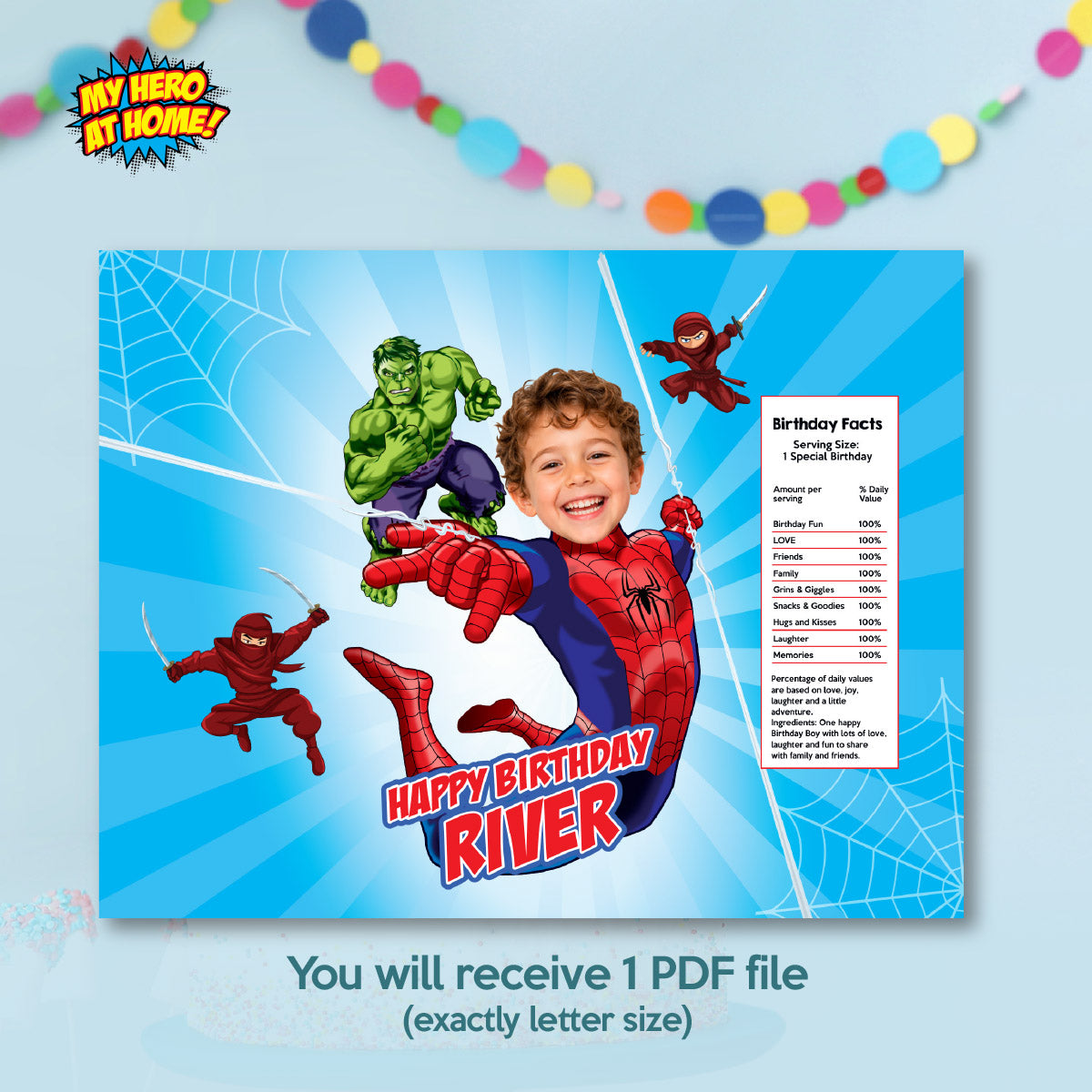 Personalized Spider-Man Brand New Day Chip Bag Wrappers with Kid as Spiderman. 2492CB2