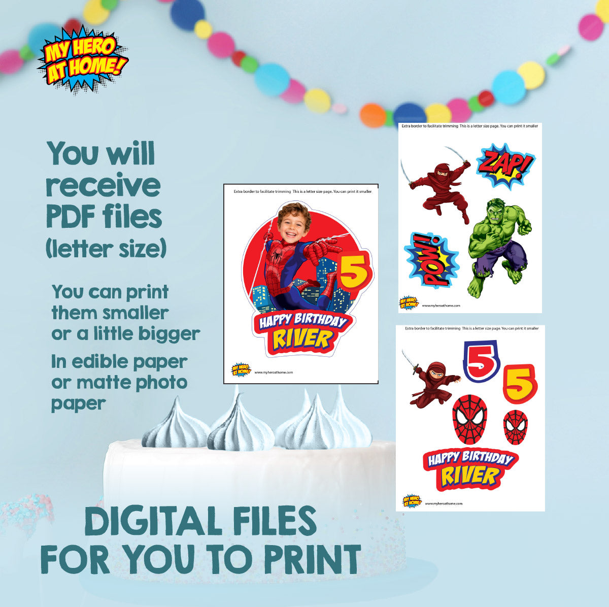 Spider-Man Birthday Cake Topper Personalized with Your Child's Photo. 2492CT2