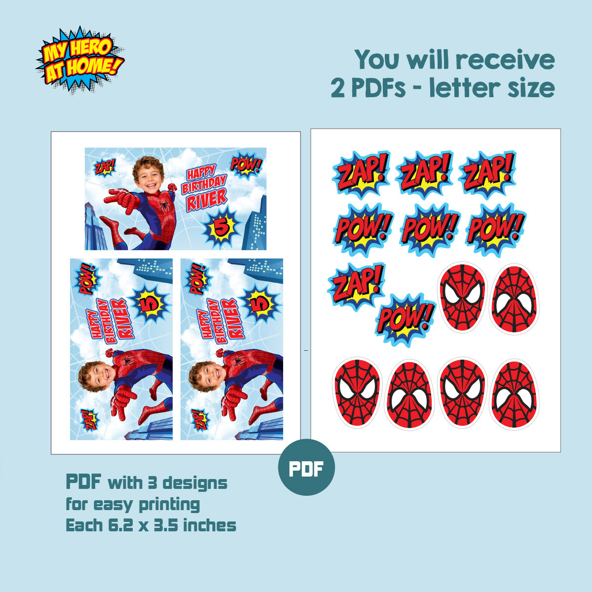 Birthday Kid Becomes Spider-Man for his Personalized Candy Box Party Favors. 2492GB