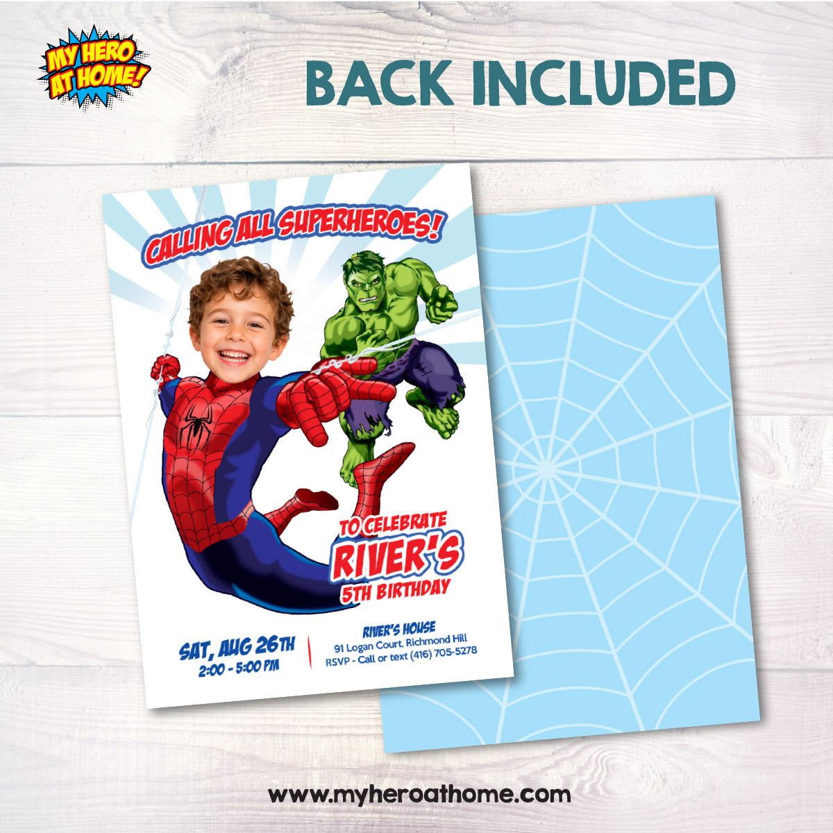 Custom Spiderman New Brand Day Invitation | Personalized Birthday Invite with Your Child. 2492INE