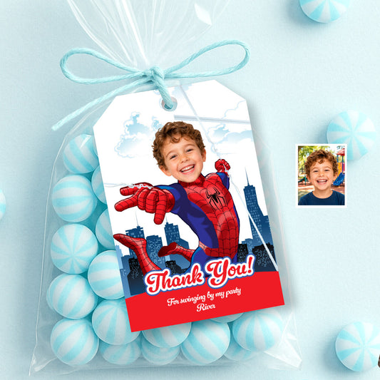 Spiderman Brand New Day Favor Tags and Thank You with Child as Spidey. 2492TYB