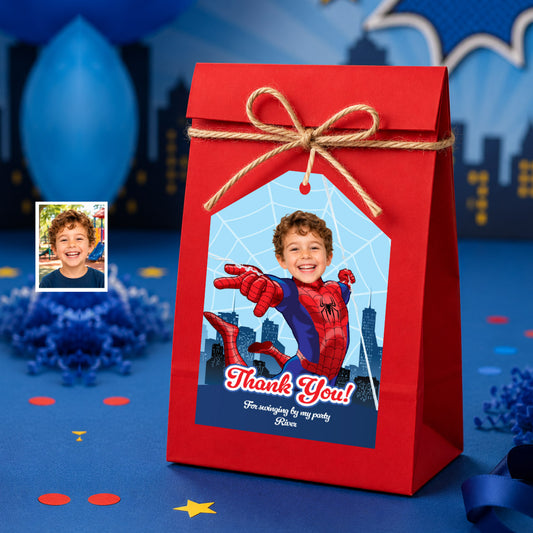 Spider-Man Brand New Day Thank You and Favor Tags with Kid as Spidey. 2492TY