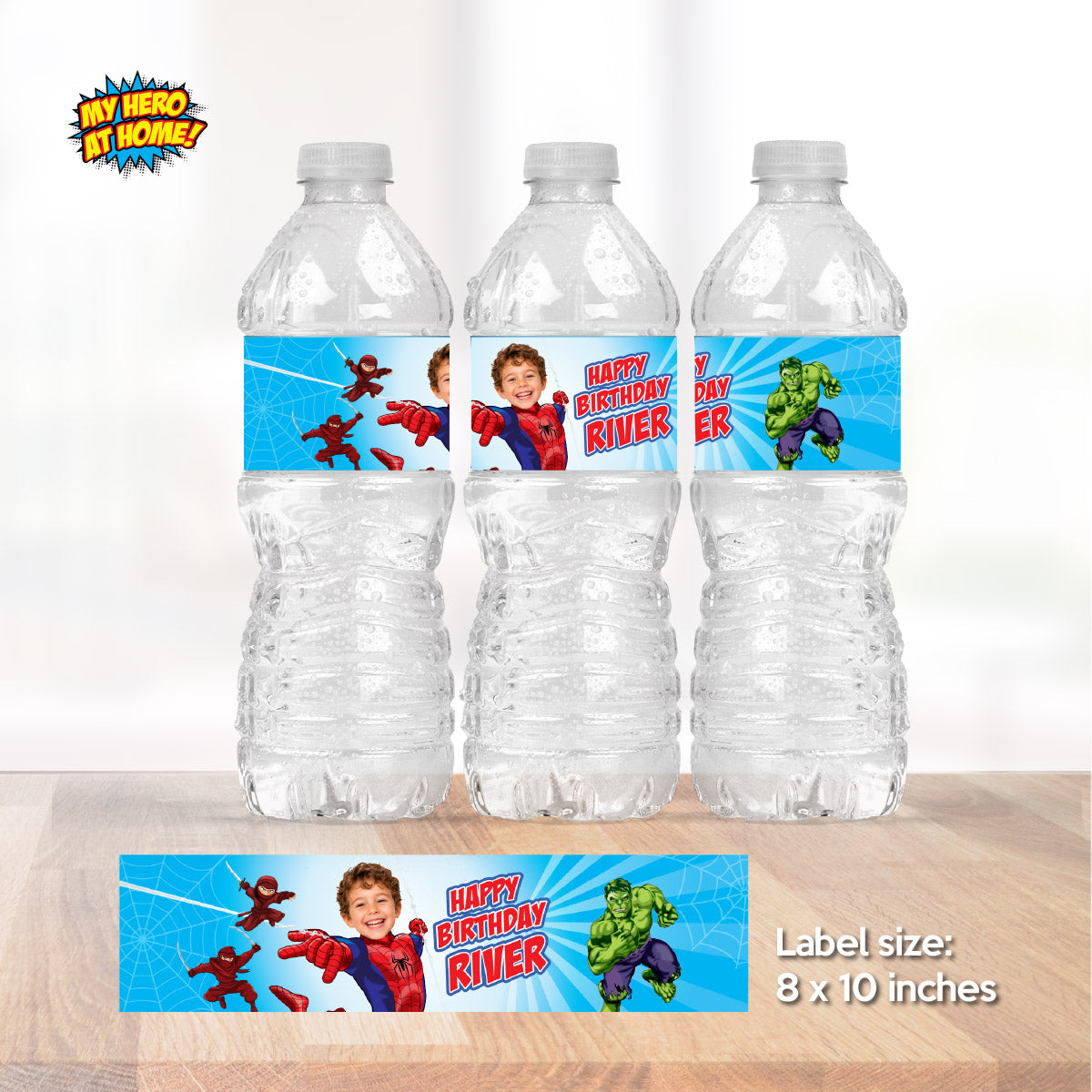 Personalized Spider-Man Brand New Day Water & Capri Sun Labels with photo. 2492WJ2