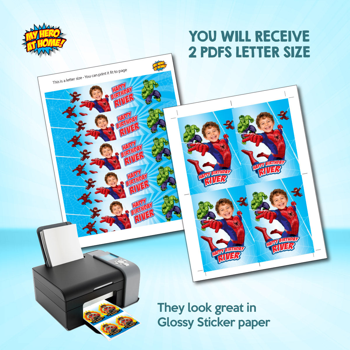 Personalized Spider-Man Brand New Day Water & Capri Sun Labels with photo. 2492WJ2