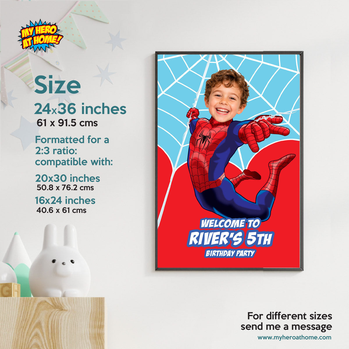 Spiderman Brand New Day Birthday Welcome Sign With kid as The Star. 2492WS1