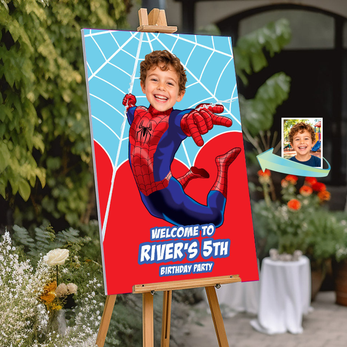 Spiderman Brand New Day Birthday Welcome Sign With kid as The Star. 2492WS1