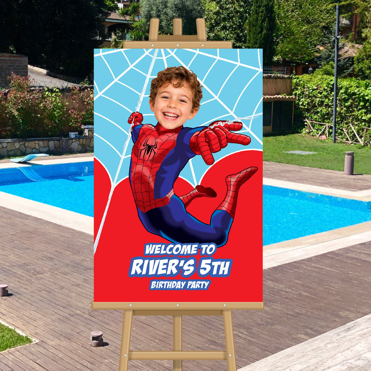 Spiderman Brand New Day Birthday Welcome Sign With kid as The Star. 2492WS1