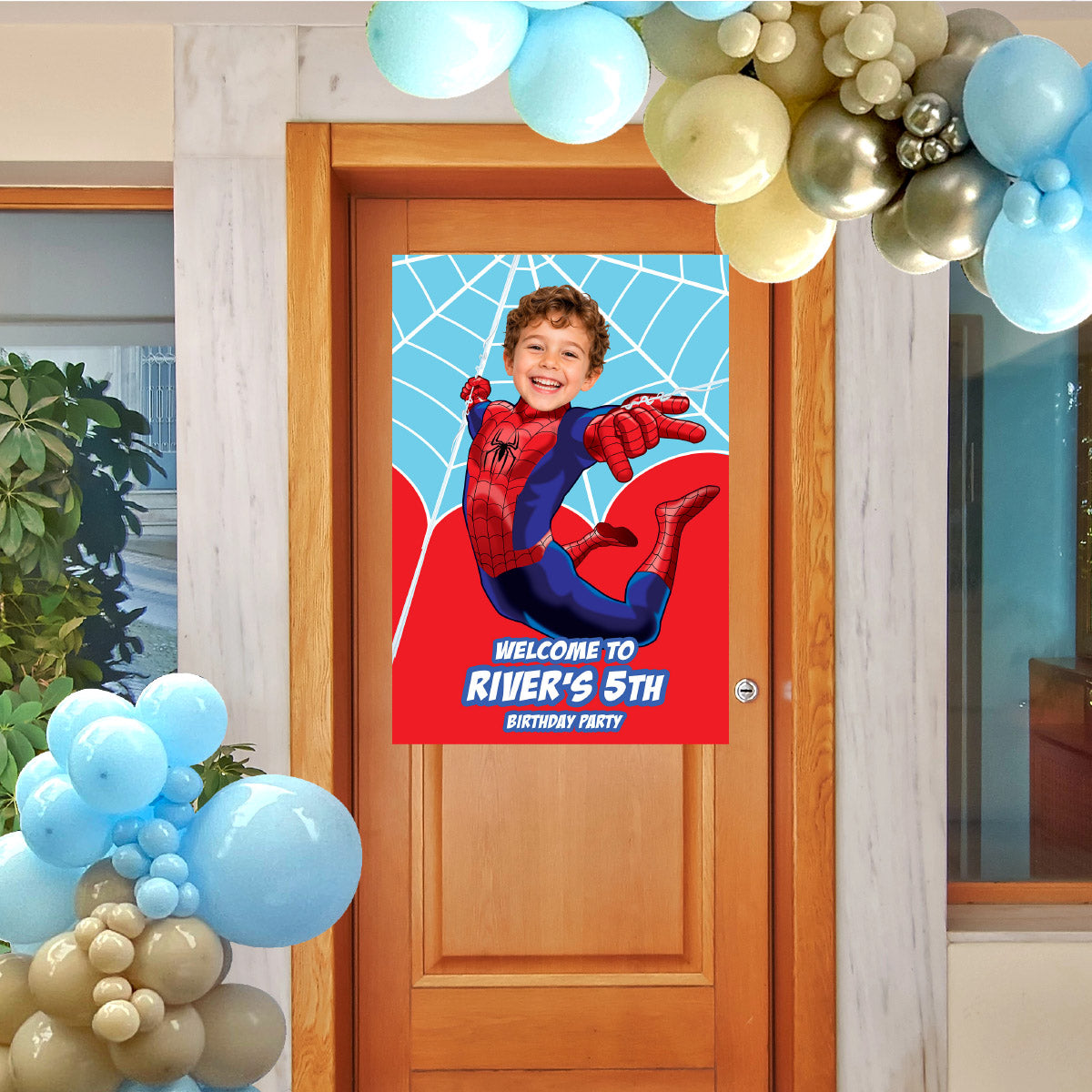 Spiderman Brand New Day Birthday Welcome Sign With kid as The Star. 2492WS1