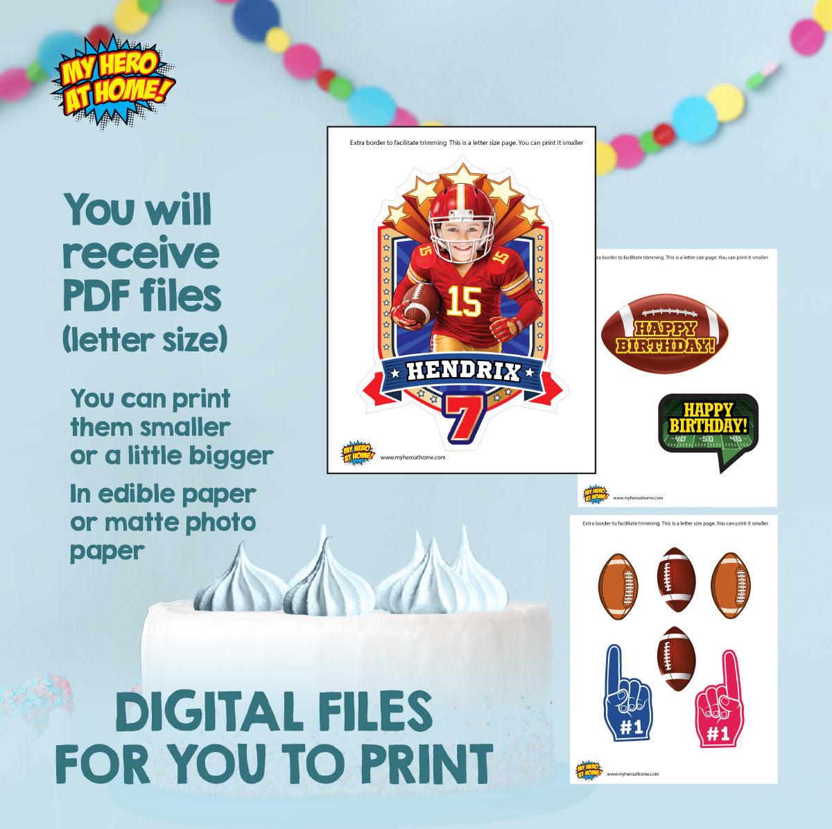Bundle: Chiefs Party Table Decor, Cake, Snacks & Favors Featuring Kid as the Star Player. 2499B1