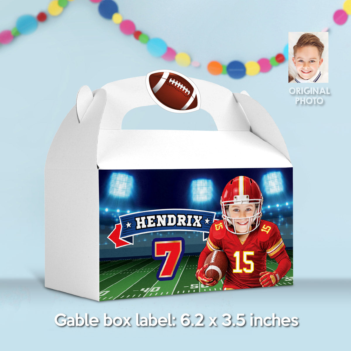 Bundle: Chiefs Birthday Snacks & Party Favors Featuring Kid as the Star Player. 2499B3