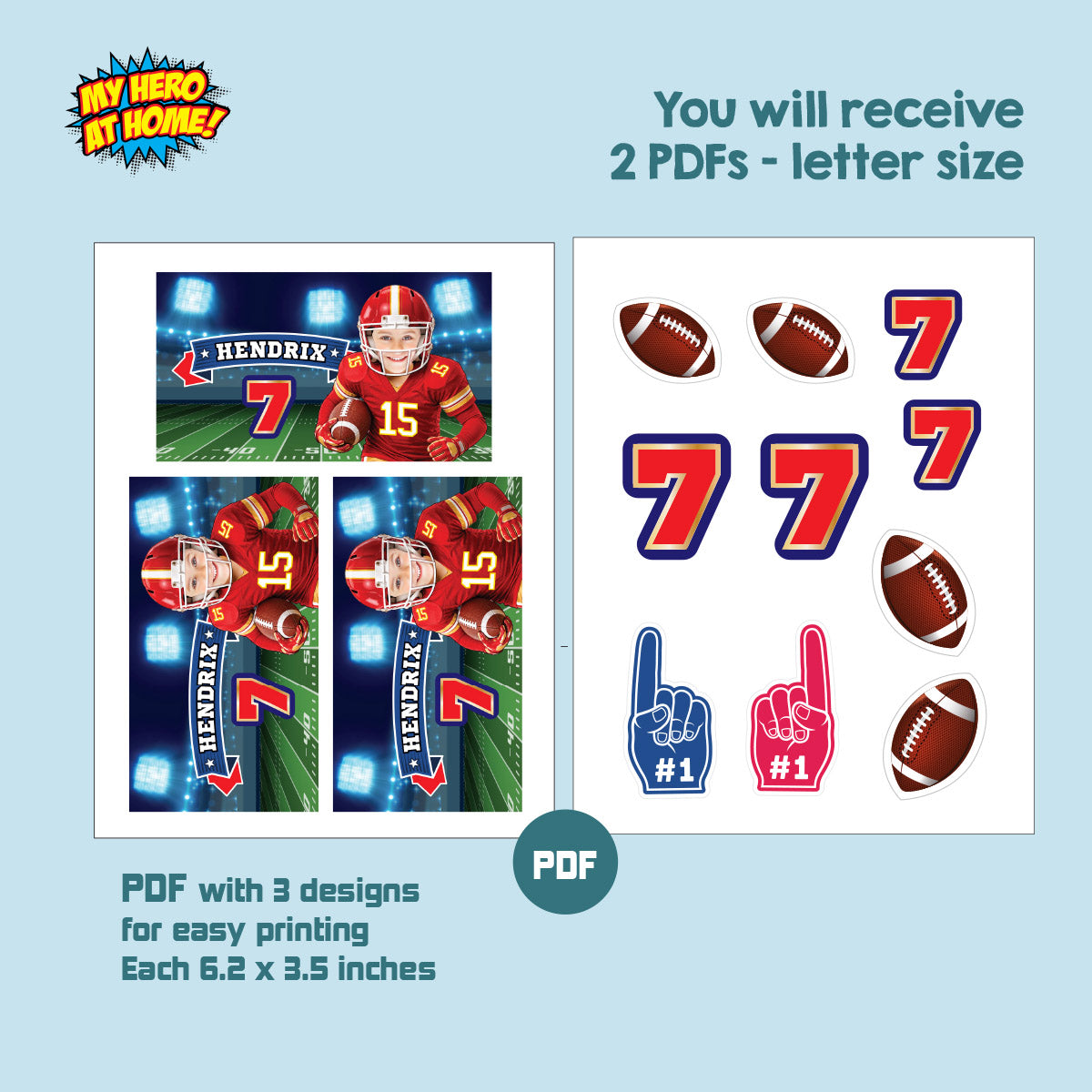 Bundle: Chiefs Birthday Snacks & Party Favors Featuring Kid as the Star Player. 2499B3