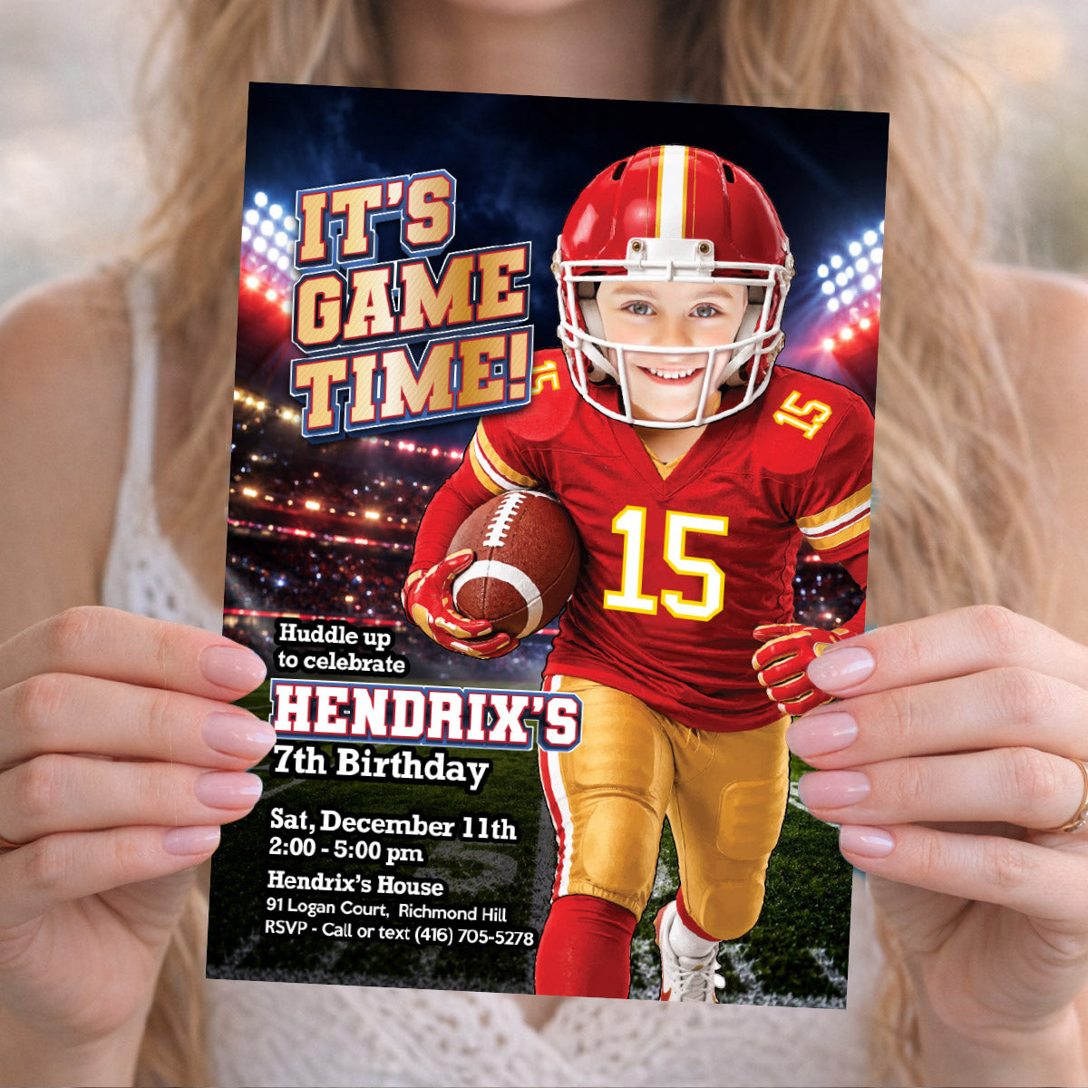 Chiefs Birthday Party Invitation Personalized With Child as Favorite Player. 2499IN2