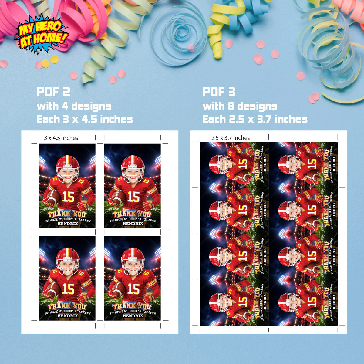 Kansas City Chiefs Thank You and Favor Tag with Child as Favorite Team Player. 2499TY