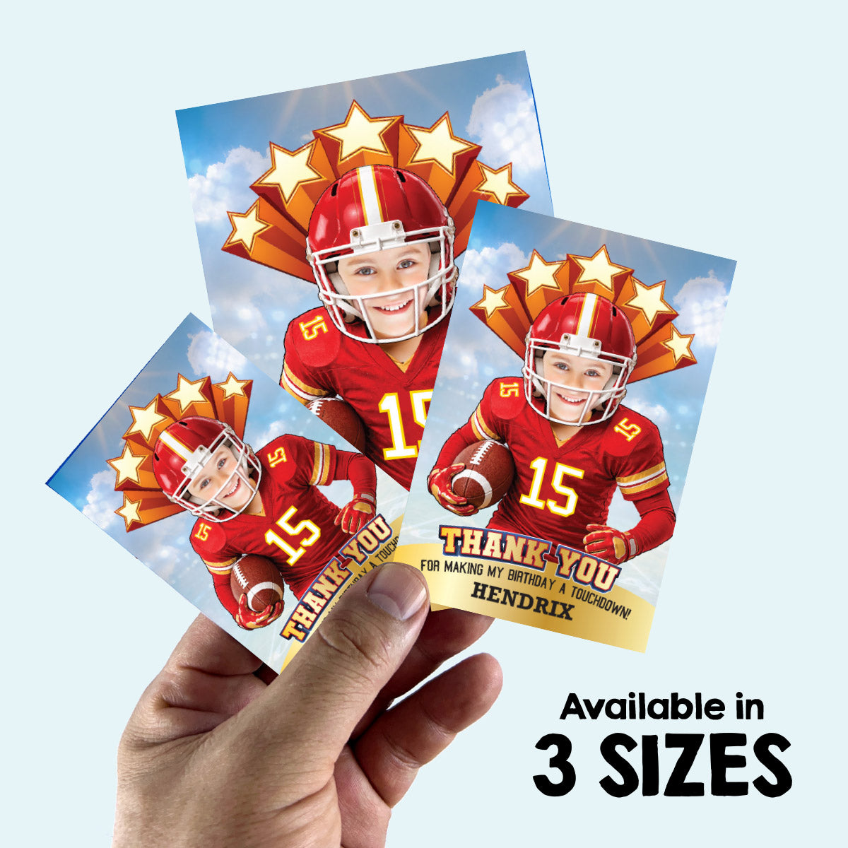 Kansas City Chiefs Thank You and Favor Tag with Child as Favorite Team Player. 2499TY