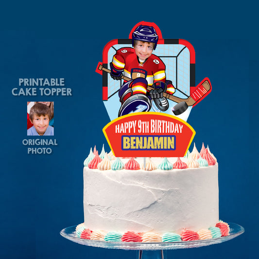 Panthers Hockey cake decoration with your kid as his favorite player (Hockey birthday). 377CT2