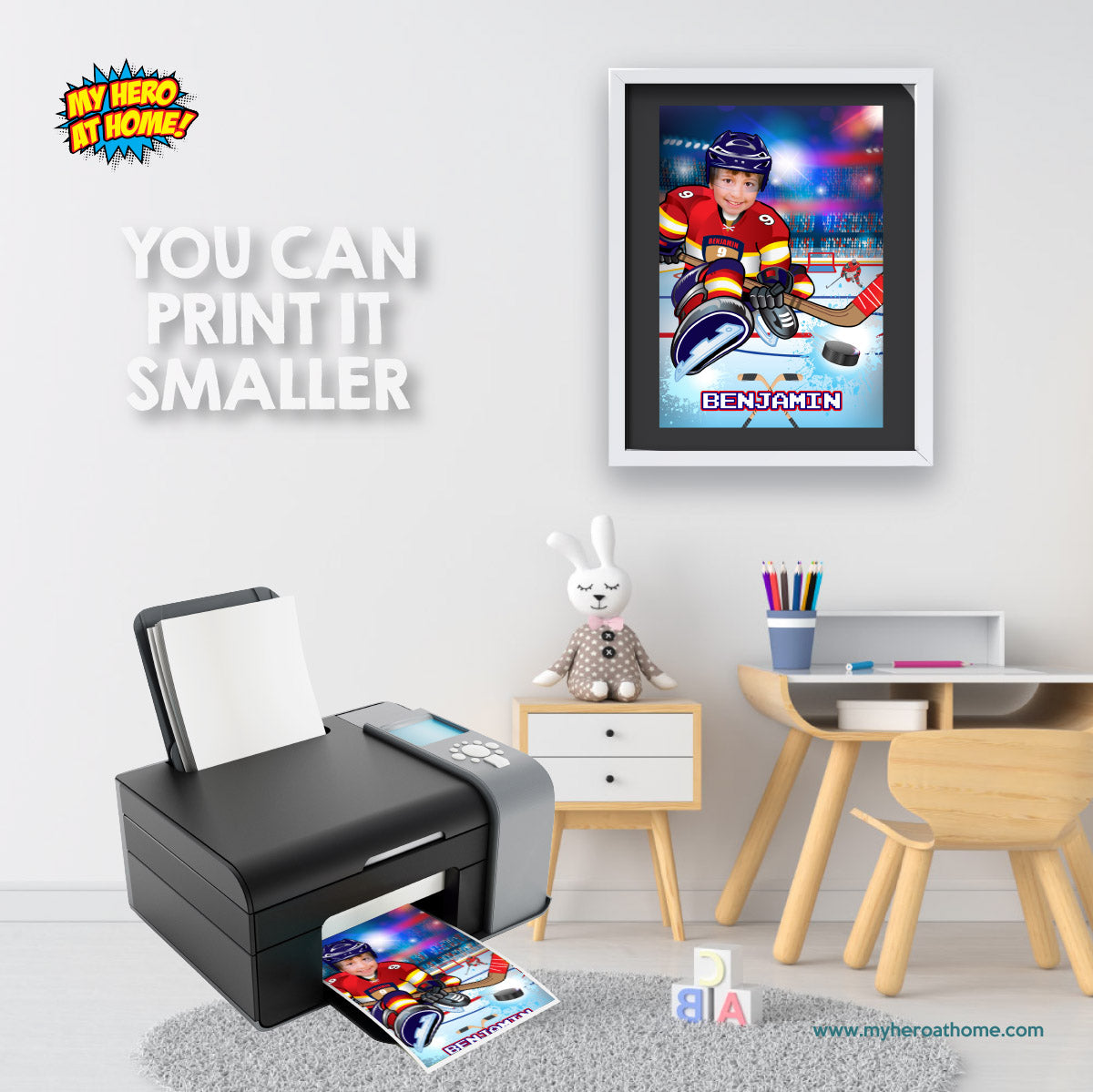 Personalized Panthers Hockey poster with kid as his favorite player, Gifts themed Panthers. 377PG
