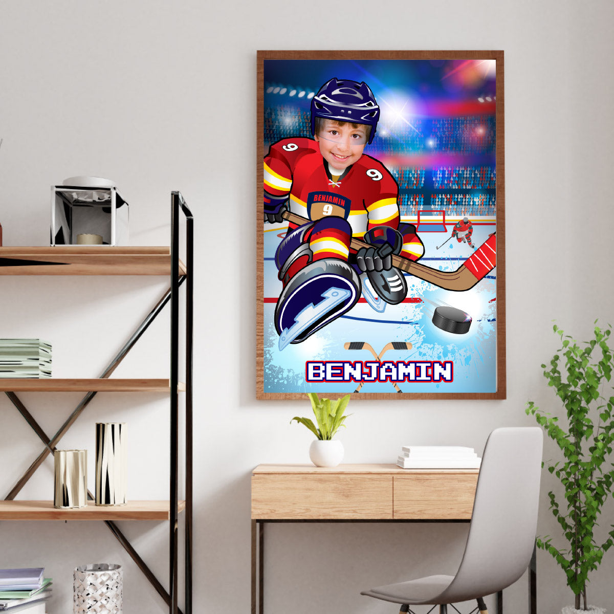 Personalized Panthers Hockey poster with kid as his favorite player, Gifts themed Panthers. 377PG