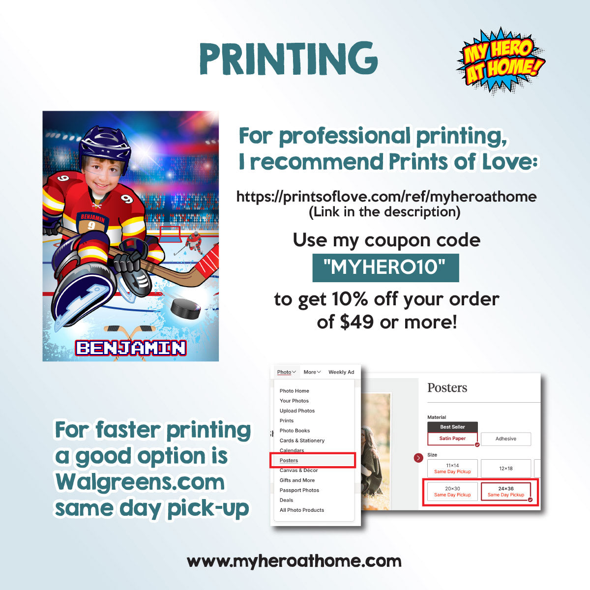 Personalized Panthers Hockey poster with kid as his favorite player, Gifts themed Panthers. 377PG