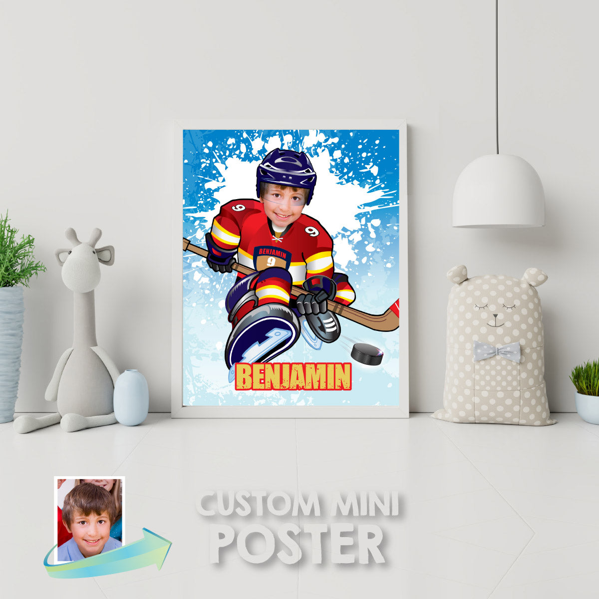 Hockey Panthers print with kid as favorite player (Easy to print gifts Panthers themed). 377PS