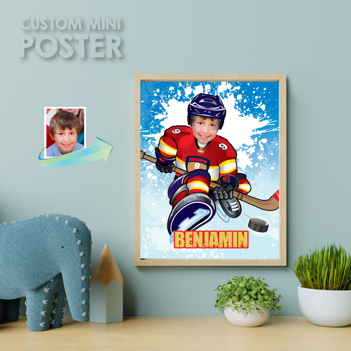 Hockey Panthers print with kid as favorite player (Easy to print gifts Panthers themed). 377PS