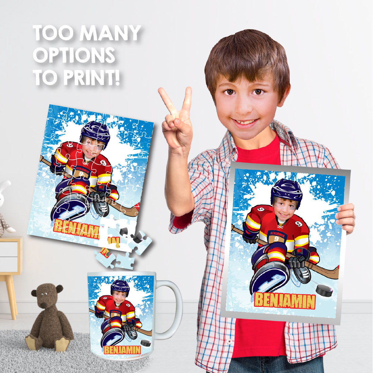 Hockey Panthers print with kid as favorite player (Easy to print gifts Panthers themed). 377PS