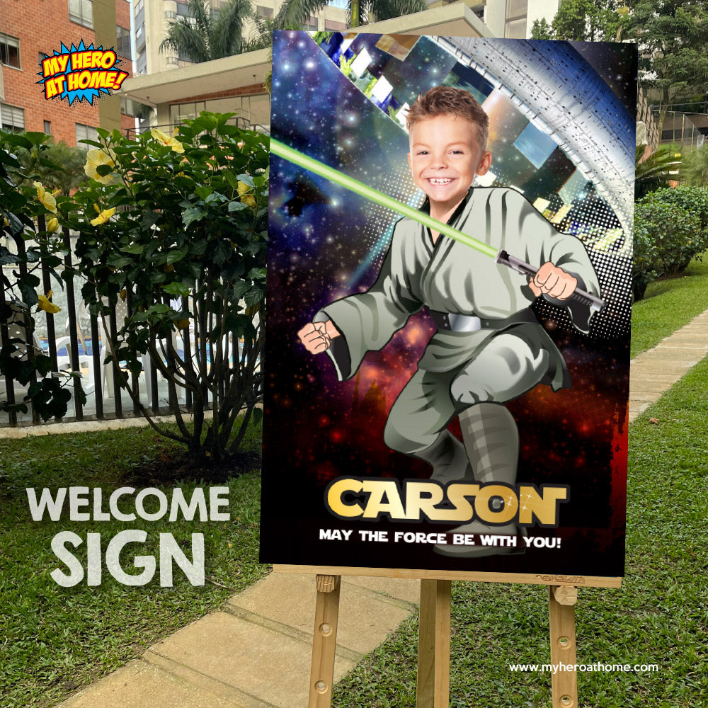 Custom Star Wars printable gift with your kid as a Jedi, Star Wars Jedi photo poster. 344