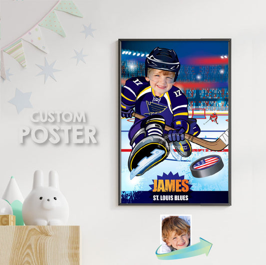 Hockey Poster, Custom Hockey Gifts, Hockey Room Decor, Hockey Backdrop, Custom Hockey Poster, Ice Hockey Poster. 347