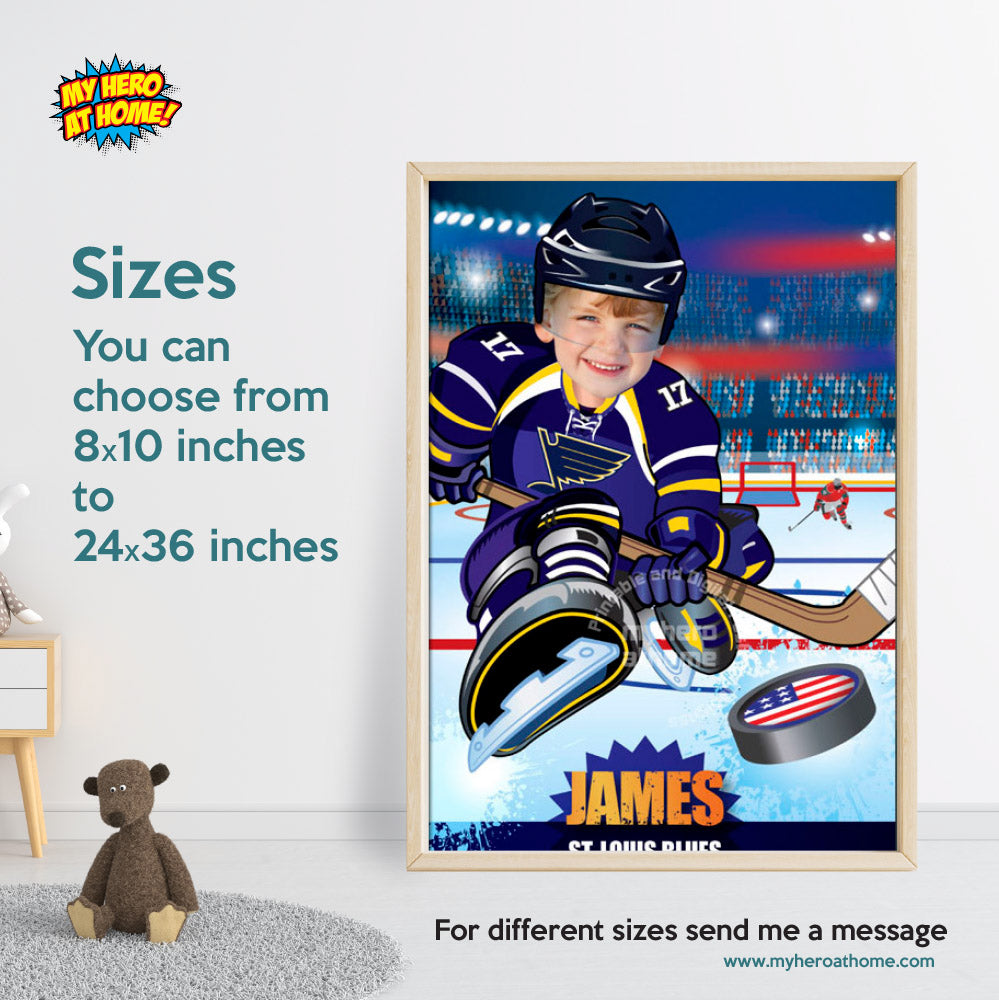 Hockey Poster, Custom Hockey Gifts, Hockey Room Decor, Hockey Backdrop, Custom Hockey Poster, Ice Hockey Poster. 347