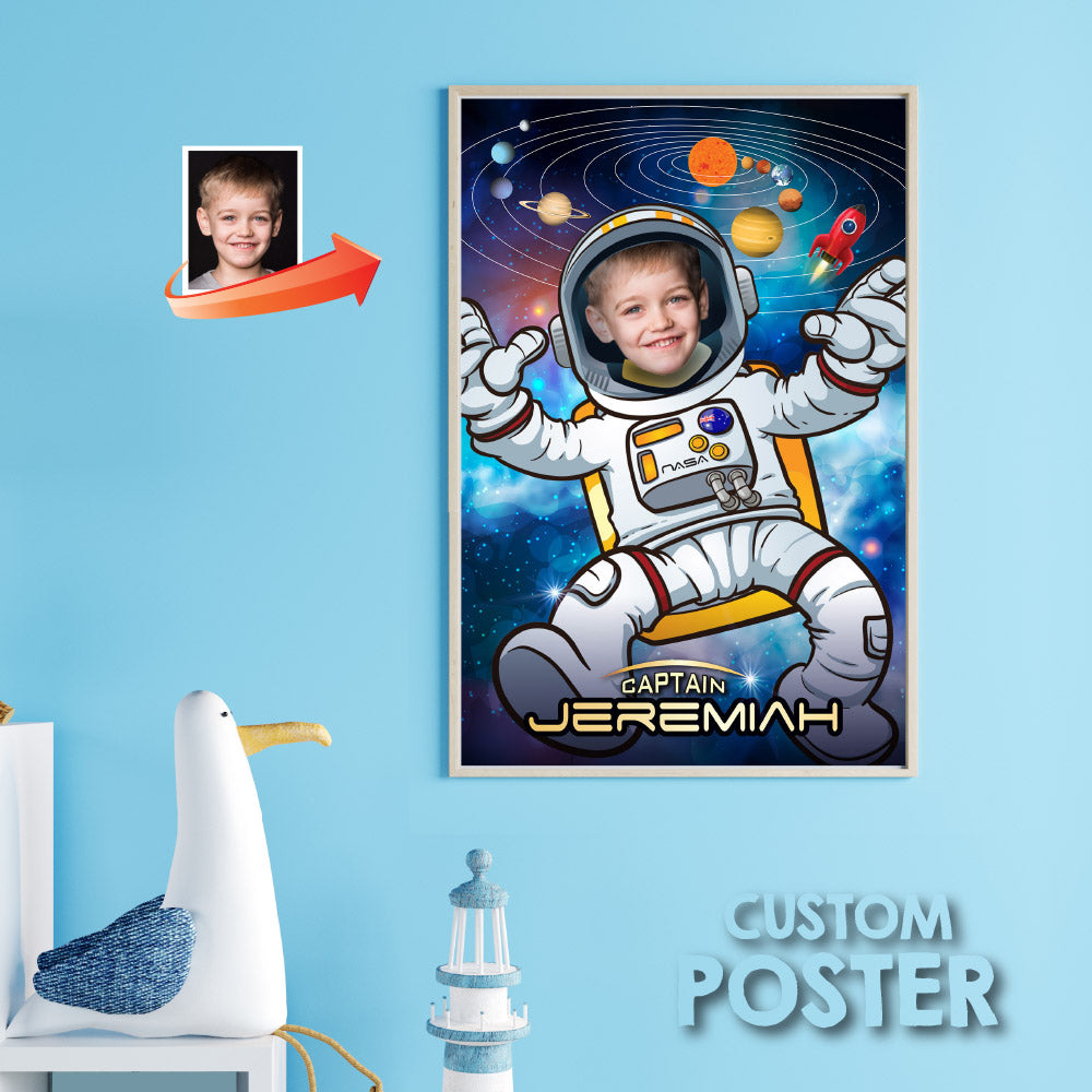 Personalized Outer Space Printable Gifts with kid as an Astronaut, Astronauts bedroom Decor. 359